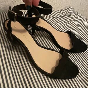Loeffler Randall VIBRAM bottom installed Black Suede Reina Kitten Heels - 6 1/2